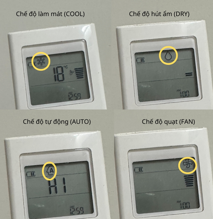 Các chế độ MODE của điều hòa