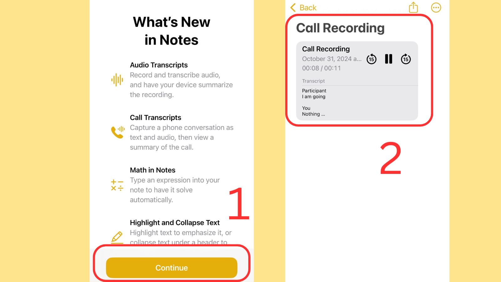 Cuộc thoại ghi âm sẽ lưu ở trong Notes như hình số 2 Cuộc thoại ghi âm sẽ lưu ở trong Notes như hình số 2