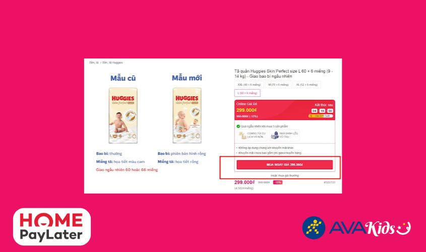 Bước 1: Khách hàng truy cập vào websitehttps://www.avakids.com/ lựa chọn sản phẩm mình thích bấm “Mua ngay”.