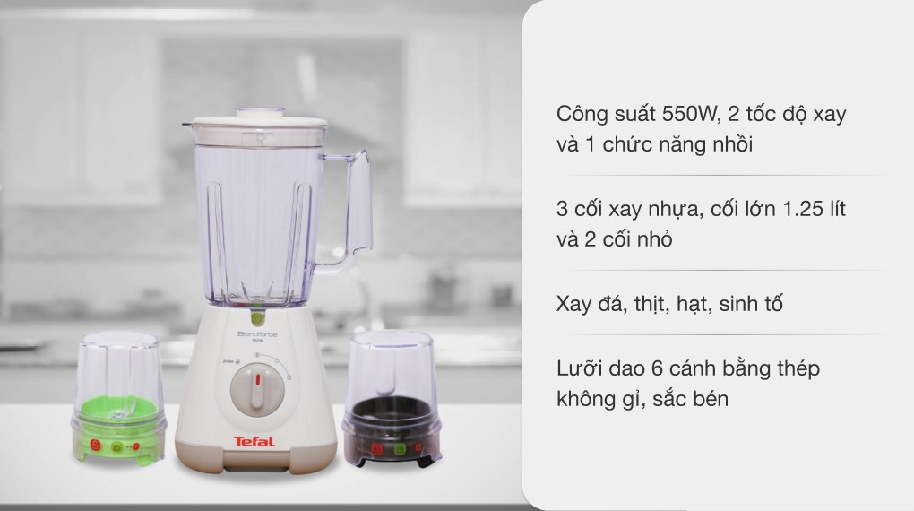 Máy xay sinh tố đa năng Tefal BL309166 bộ 3 cối xay thịt và xay hạt
