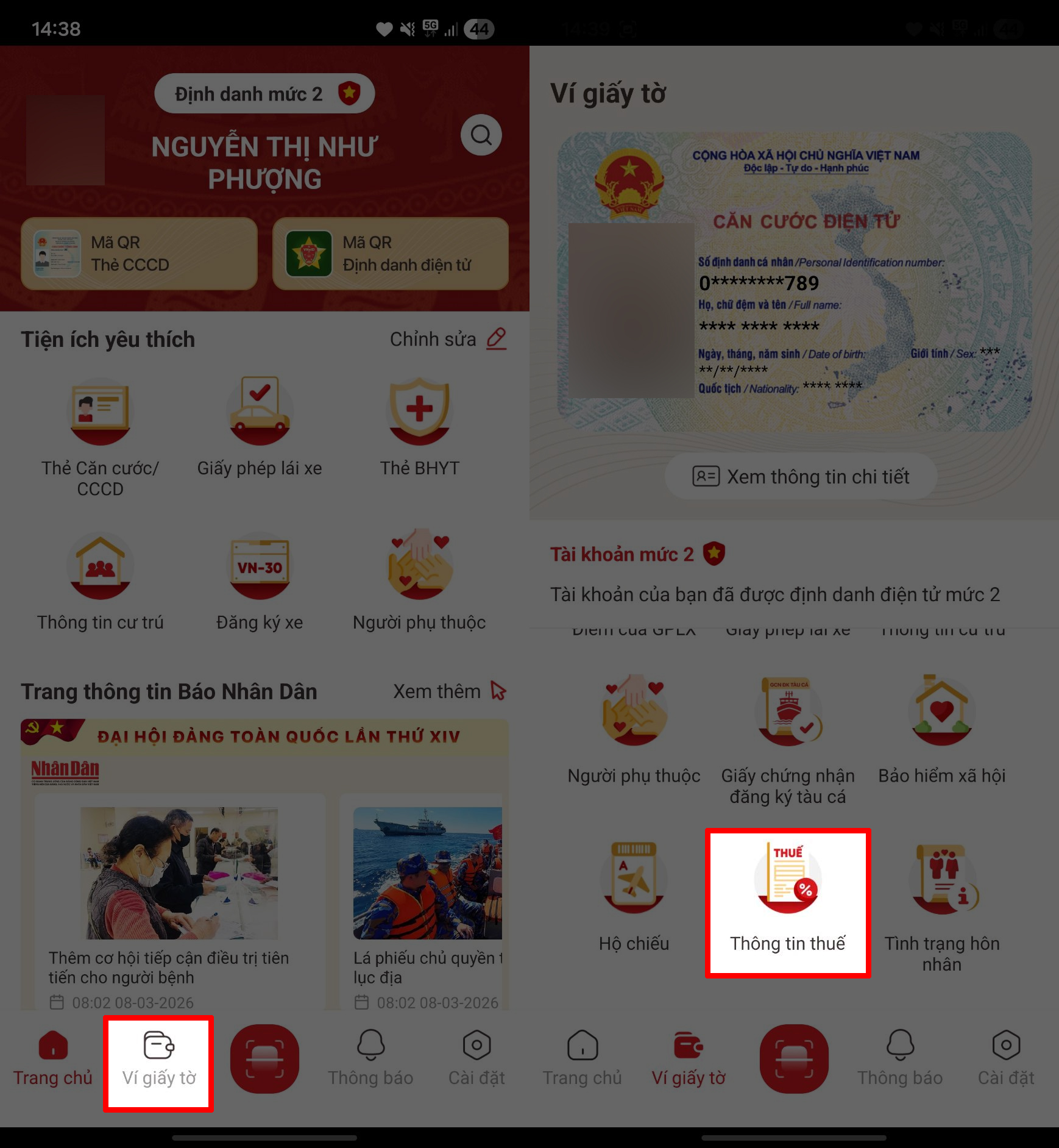 Cách tích hợp mã số thuế vào VNeID