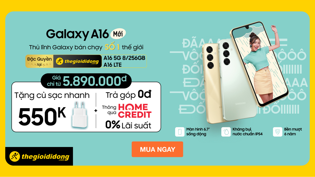 Hotsale Galaxy A16 series: Tặng củ sạc 25 W, hỗ trợ trả góp 0%, giá tốt