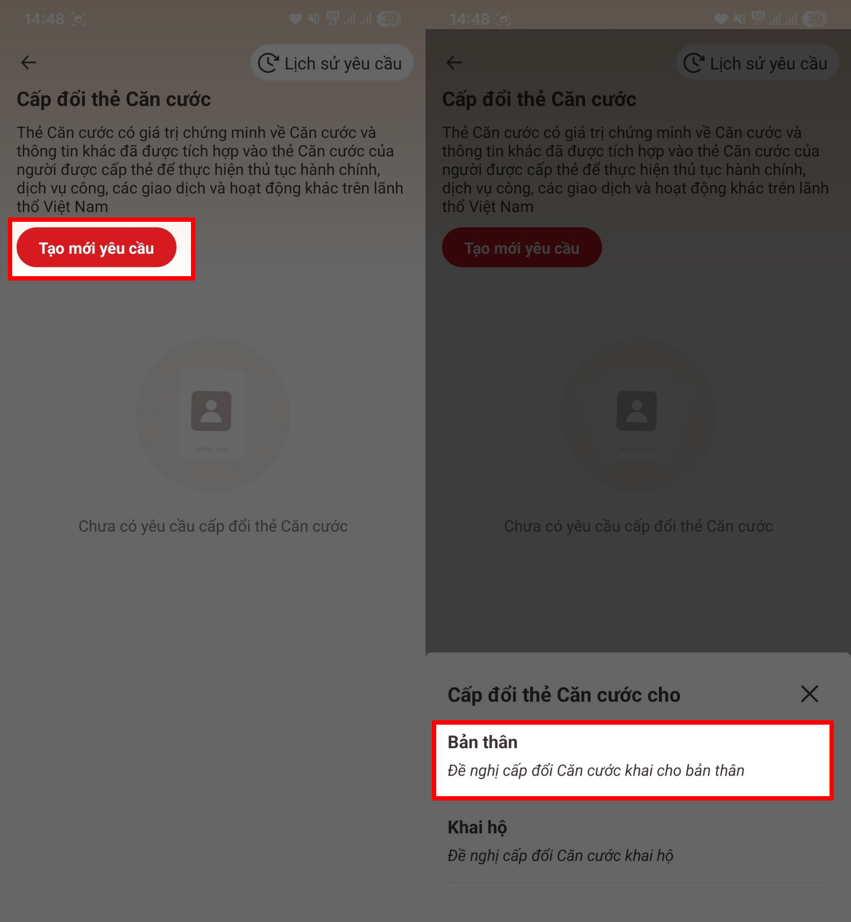 Cách đăng ký đổi thẻ Căn cước online trên VNeID