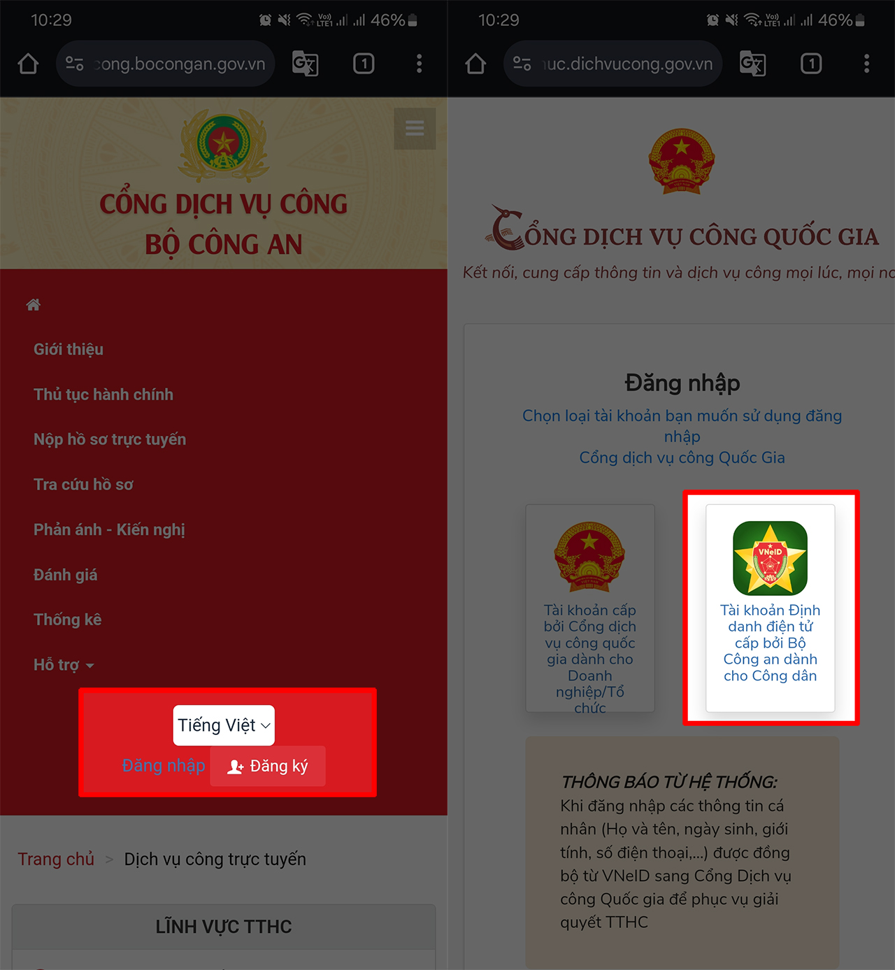 Cách đăng ký đổi thẻ Căn cước online