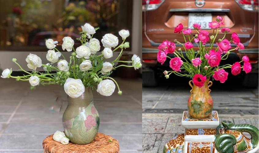 Mẫu cắm hoa Mao Lương một màu