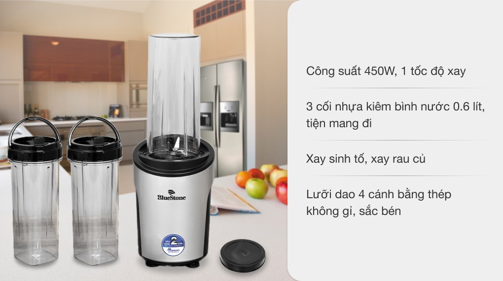 Bộ 3 cối xay đa năng của máy BlueStone BLB-5335W tiện dụng cho mọi nhu cầu