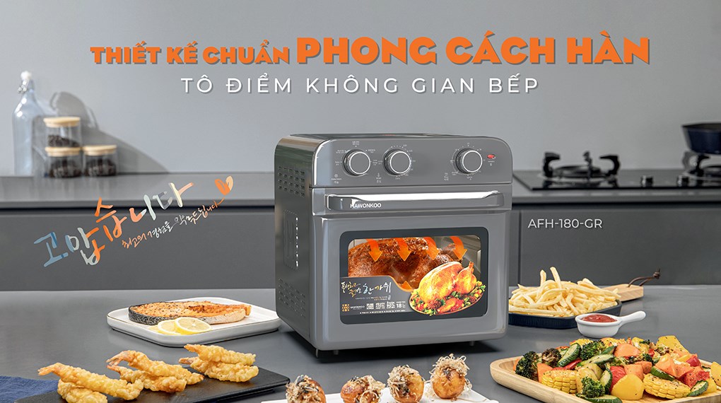 Nồi chiên không dầu Hawonkoo AFH-101 10 lít với công suất lớn 1500W cho khả năng nấu chín nhanh