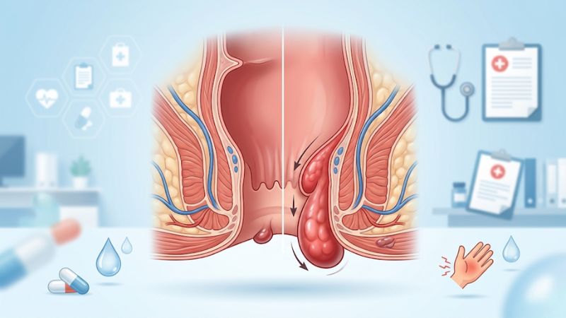 Sa búi trĩ là tình trạng các búi trĩ bị sa xuống và lòi ra khỏi hậu Sa búi trĩ là tình trạng các búi trĩ bị sa xuống và lòi ra khỏi hậu