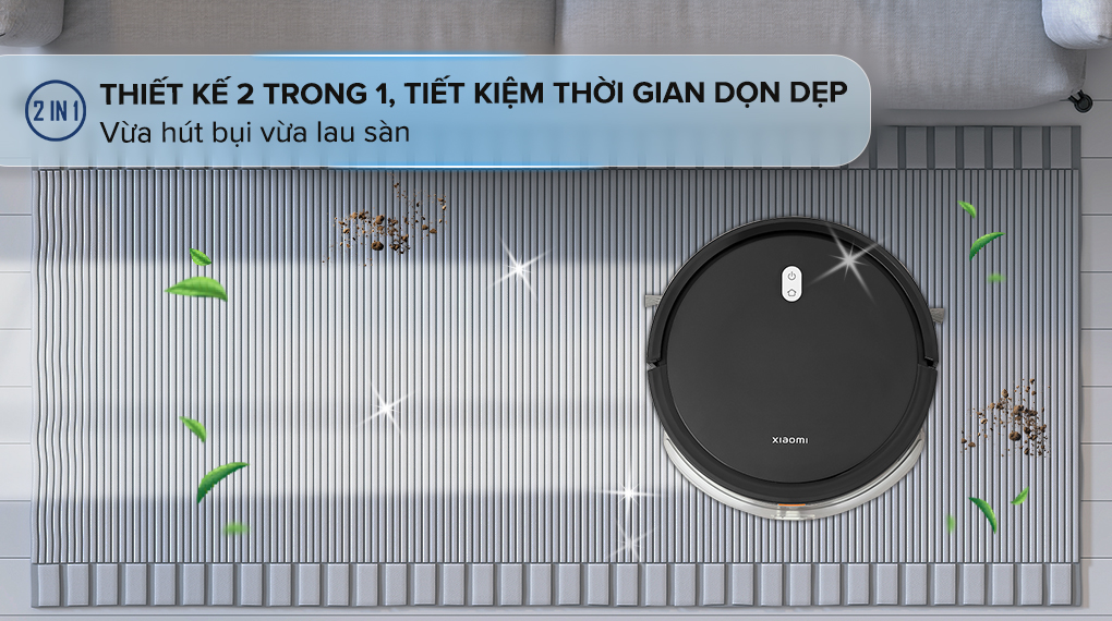 Robot hút bụi lau nhà Xiaomi Vacuum E5 có thiết kế 2 trong 1