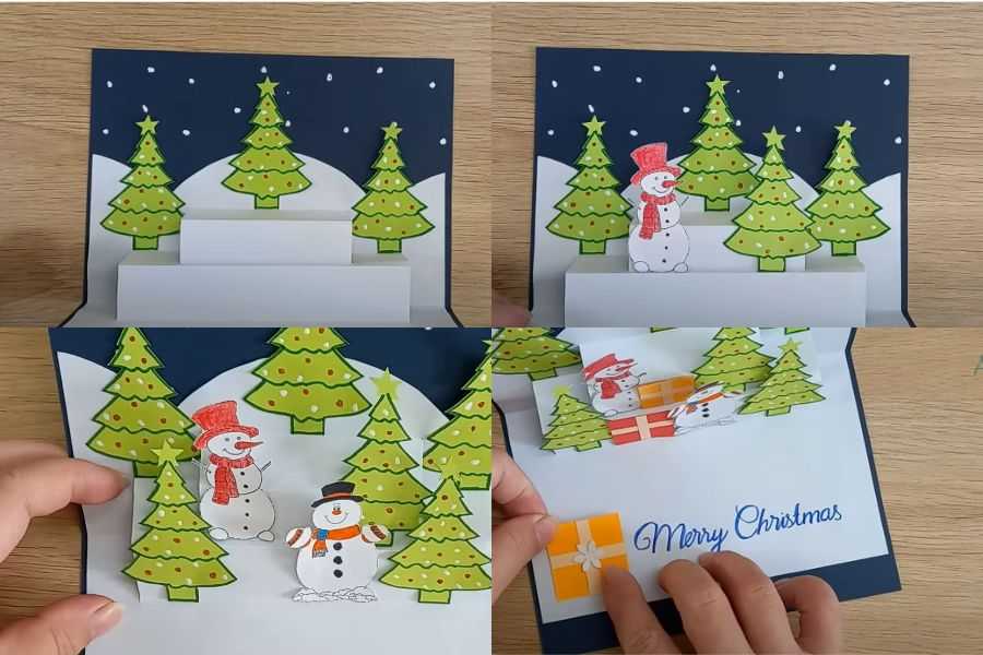 Mẫu thiệp noel handmade đơn giản dễ thương