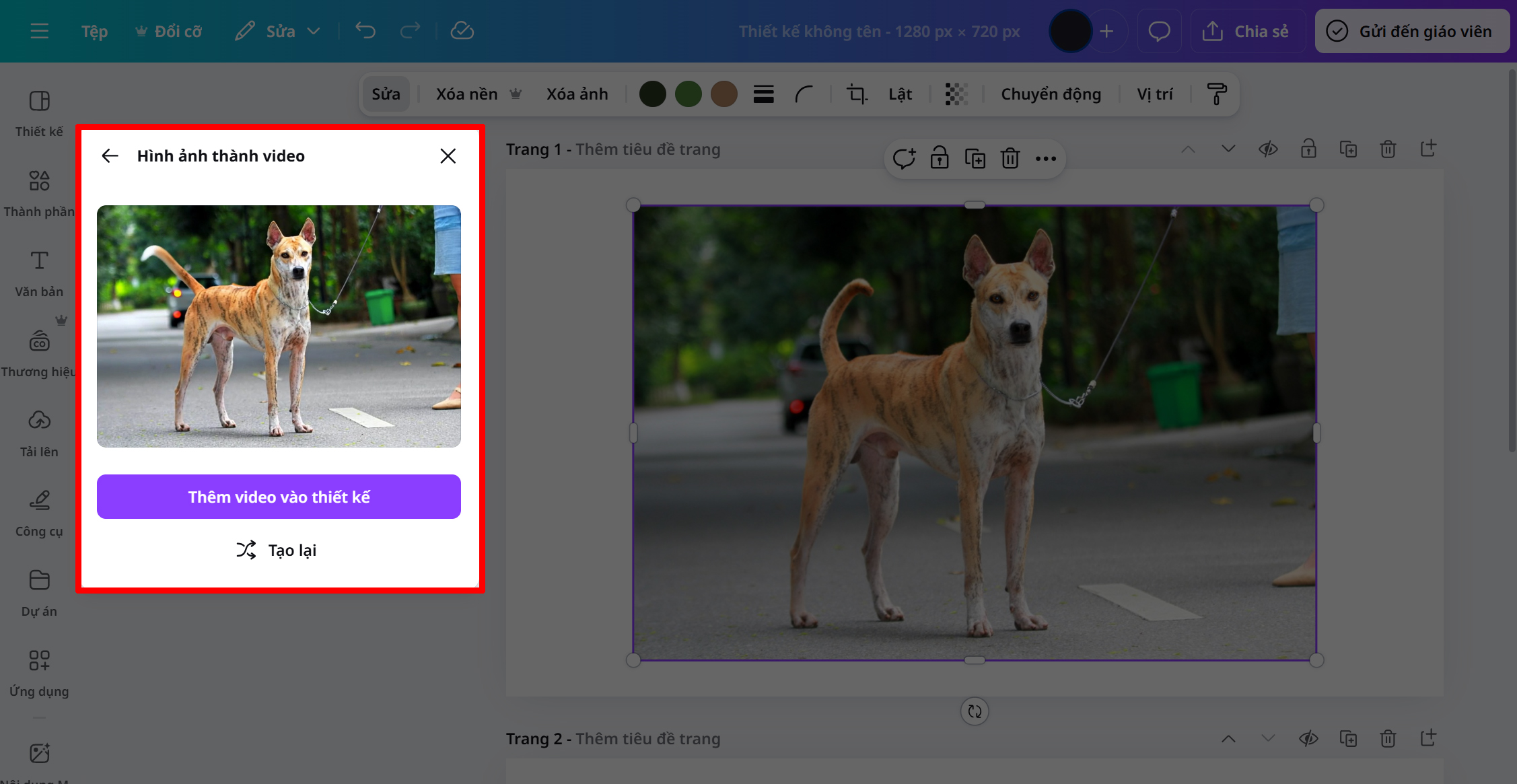 Cách Chuyển Ảnh Thành Video Ngắn Trên Canva