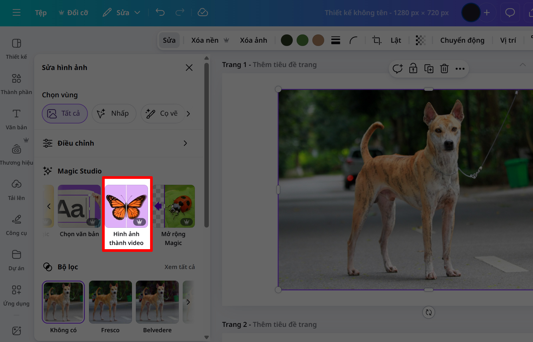 Cách Chuyển Ảnh Thành Video Ngắn Trên Canva
