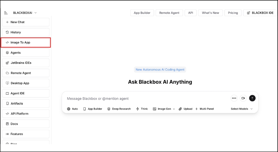 Cách chuyển hình ảnh sang code bằng Blackbox AI