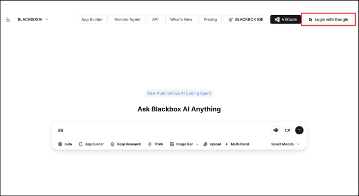 Cách tạo tài khoản Blackbox AI - Đăng nhập bằng tài khoản Google