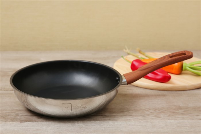Chảo inox sâu 26 cm Fivestar C26-3D, đáy 3 lớp, chống dính Teflon, tay cầm cách nhiệt