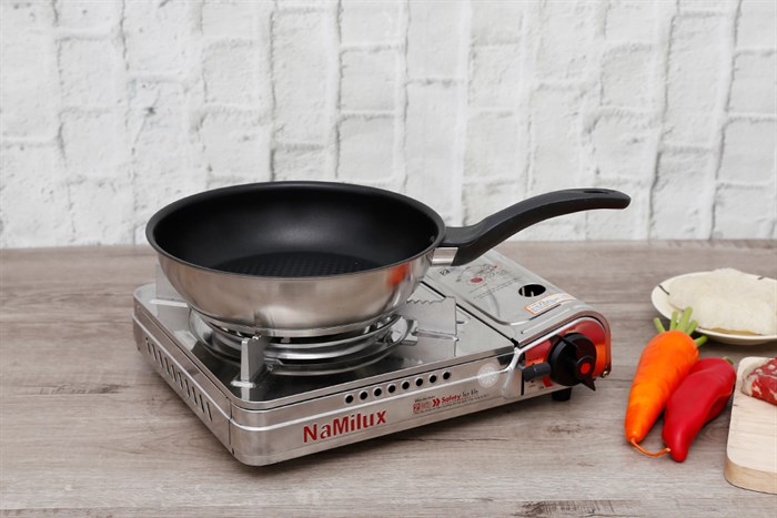 Chảo inox 22 cm Fivestar CKD22-3DI, đáy 3 lớp, chống dính Teflon, tay cầm cách nhiệt