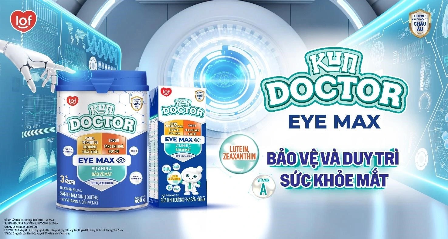 Lốc 4 hộp sữa pha sẵn Kun Doctor Eye Max hương vani 180 ml (từ 1 tuổi)
