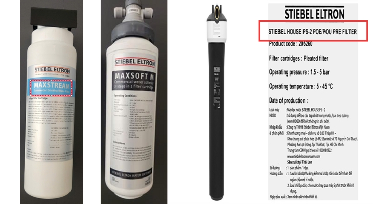 Stiebel Eltron - Mặt trước lõi lọc