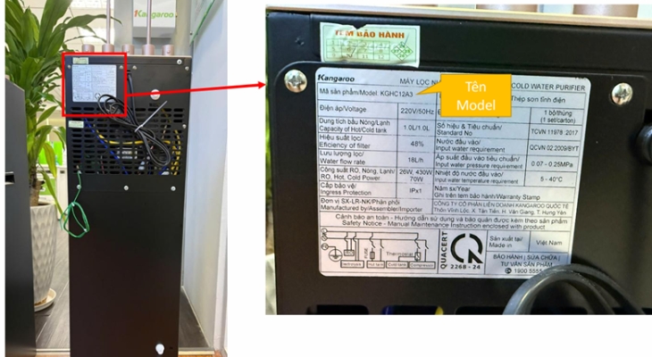 Kangaroo - Sau lưng sản phẩm