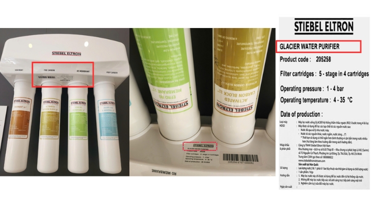 Stiebel Eltron - Dưới khay gắn lõi lọc