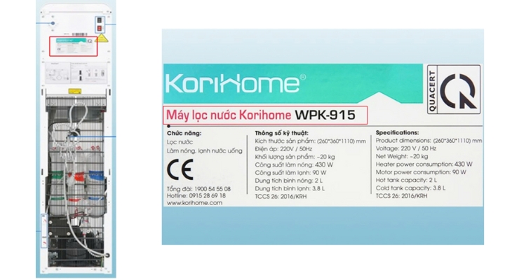 KORIHOME - Sau lưng sản phẩm