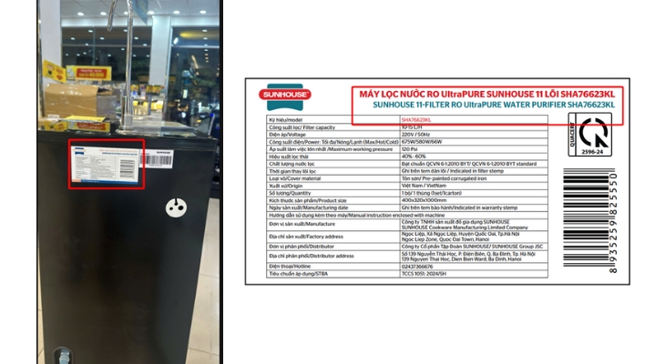 Sunhouse - Sau lưng sản phẩm