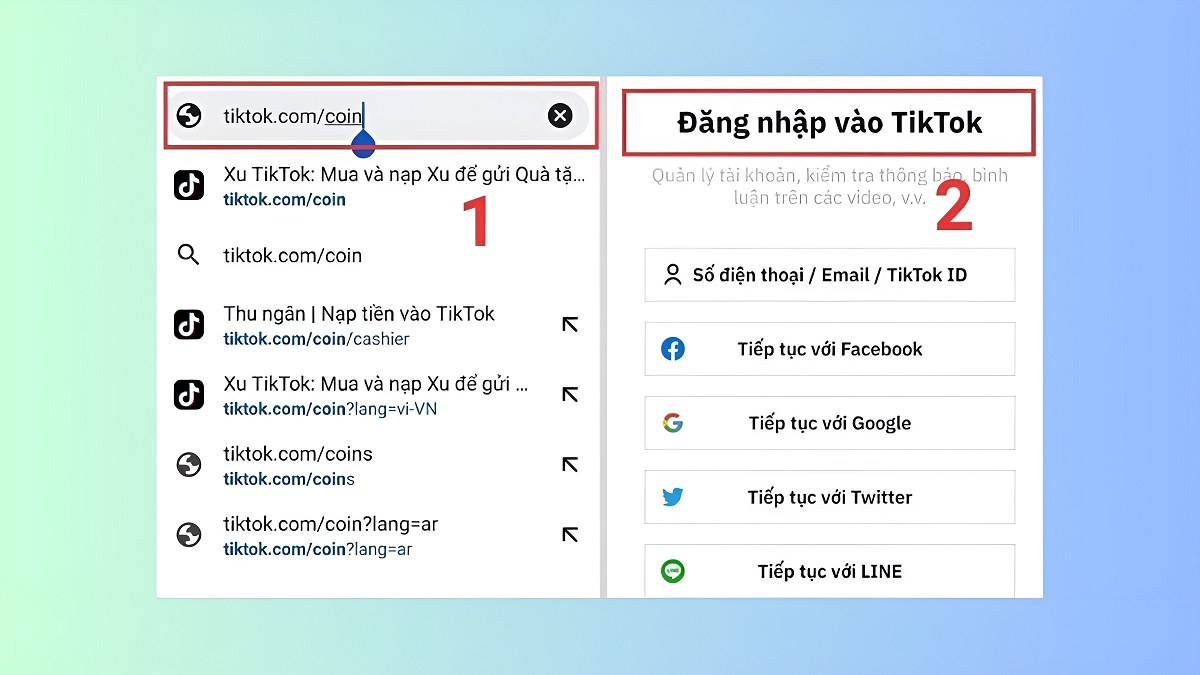 Tiến hành đăng nhập tài khoản Tiktok