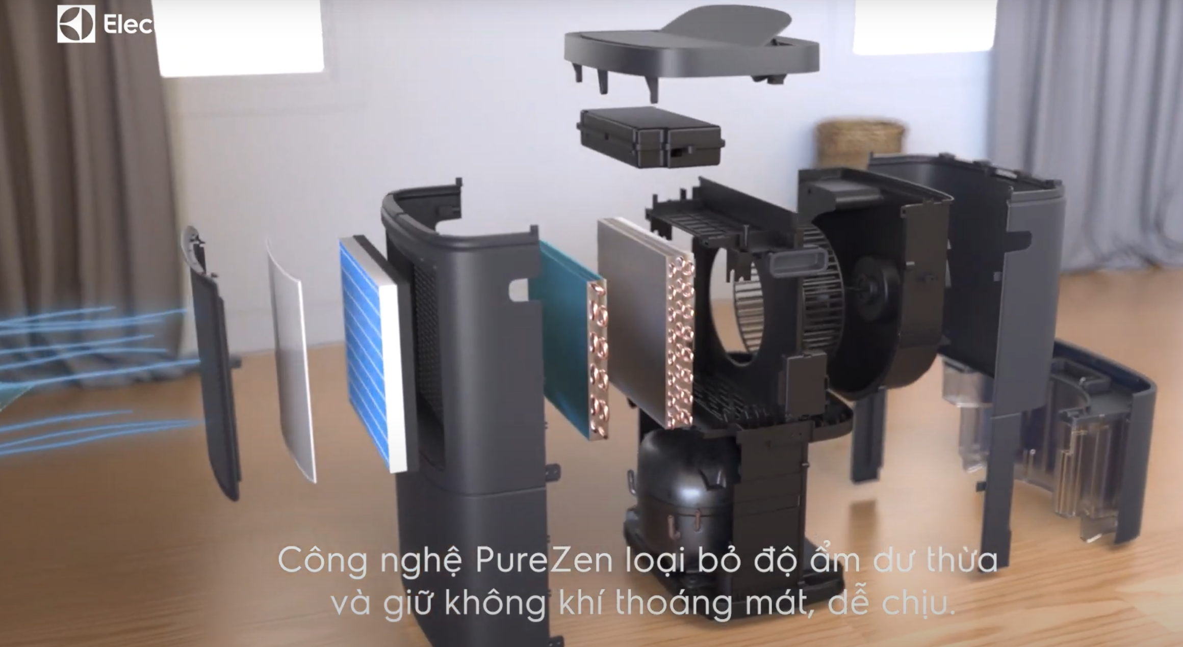 Cấu tạo của máy hút ẩm trang bị hệ thống PureZen Cấu tạo của máy hút ẩm trang bị hệ thống PureZen