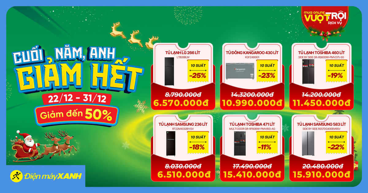 Cuối năm, anh giảm hết: Điện m&aacute;y XANH Online tung deal sốc mừng Gi&aacute;ng sinh, giảm gi&aacute; sập s&agrave;n h&agrave;ng loạt sản phẩm