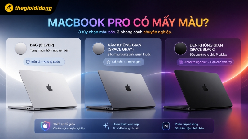 MacBook Pro có 3 màu sắc MacBook Pro có 3 màu sắc