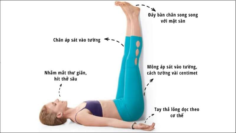 Thực hiện gác chân lên tường đúng cách để đảm bảo an toàn cho sức khỏe
