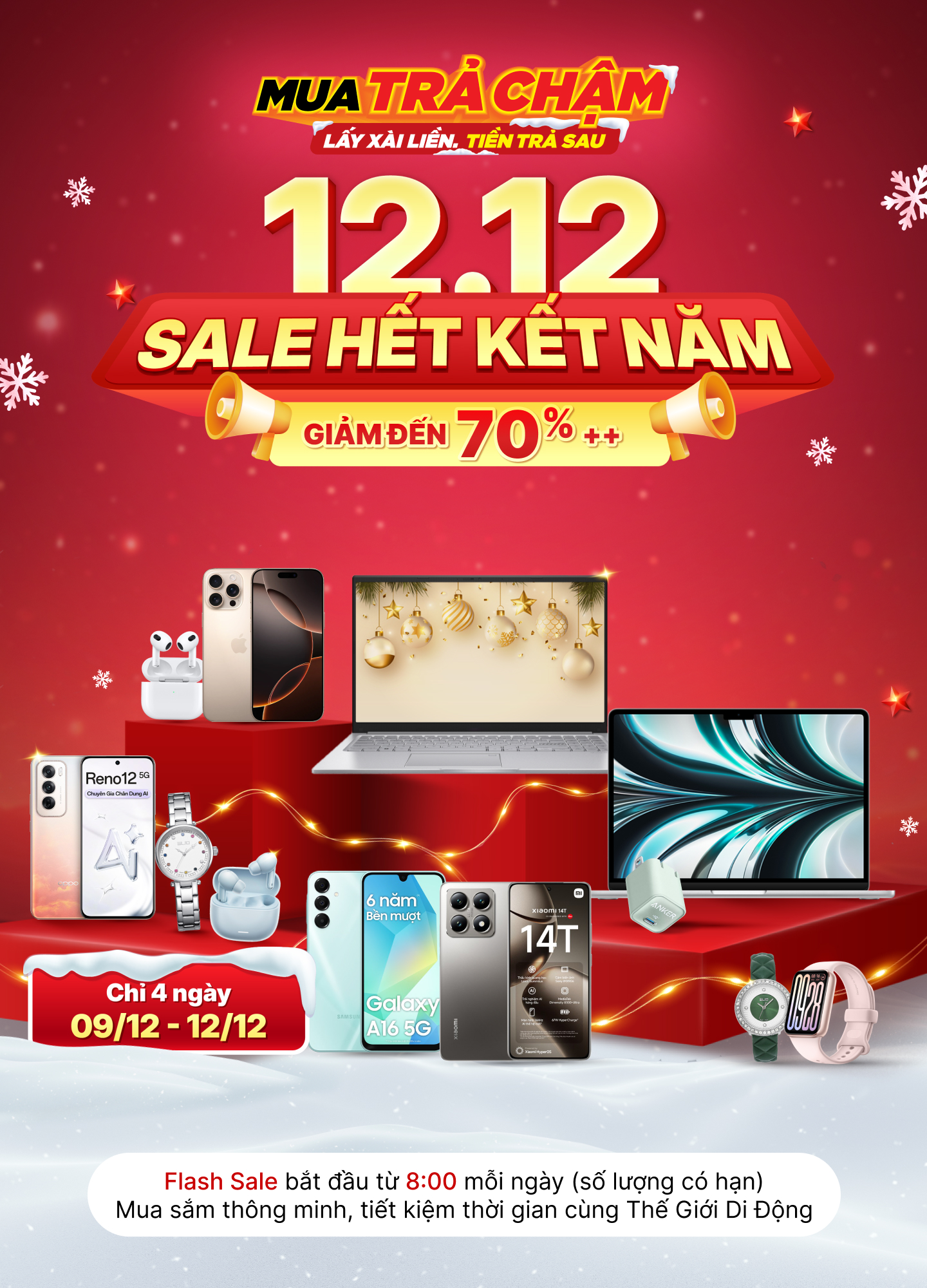 Săn sale 12/12: Ưu đãi đậm - còn được mua trả chậm, tất tần tật sản phẩm giảm đếnn 70%++