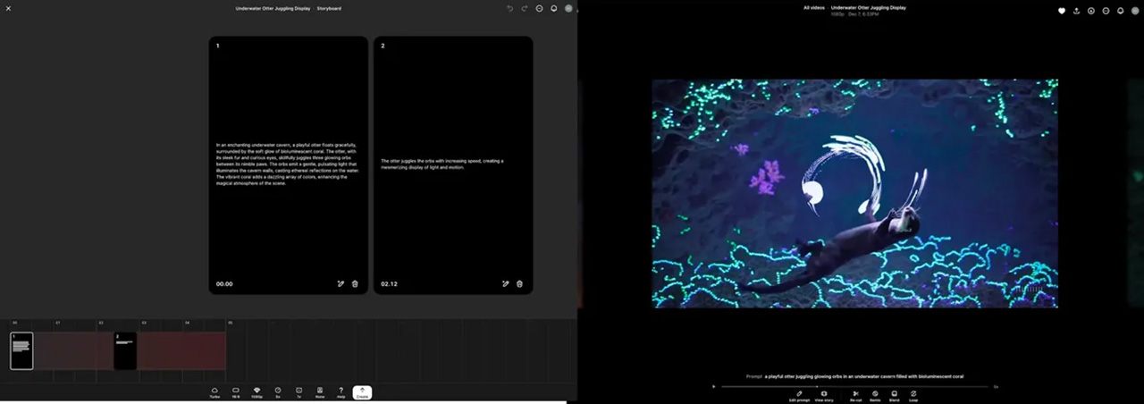 Tính năng Storyboarding được tích hợp trong Sora Tính năng Storyboarding được tích hợp trong Sora
