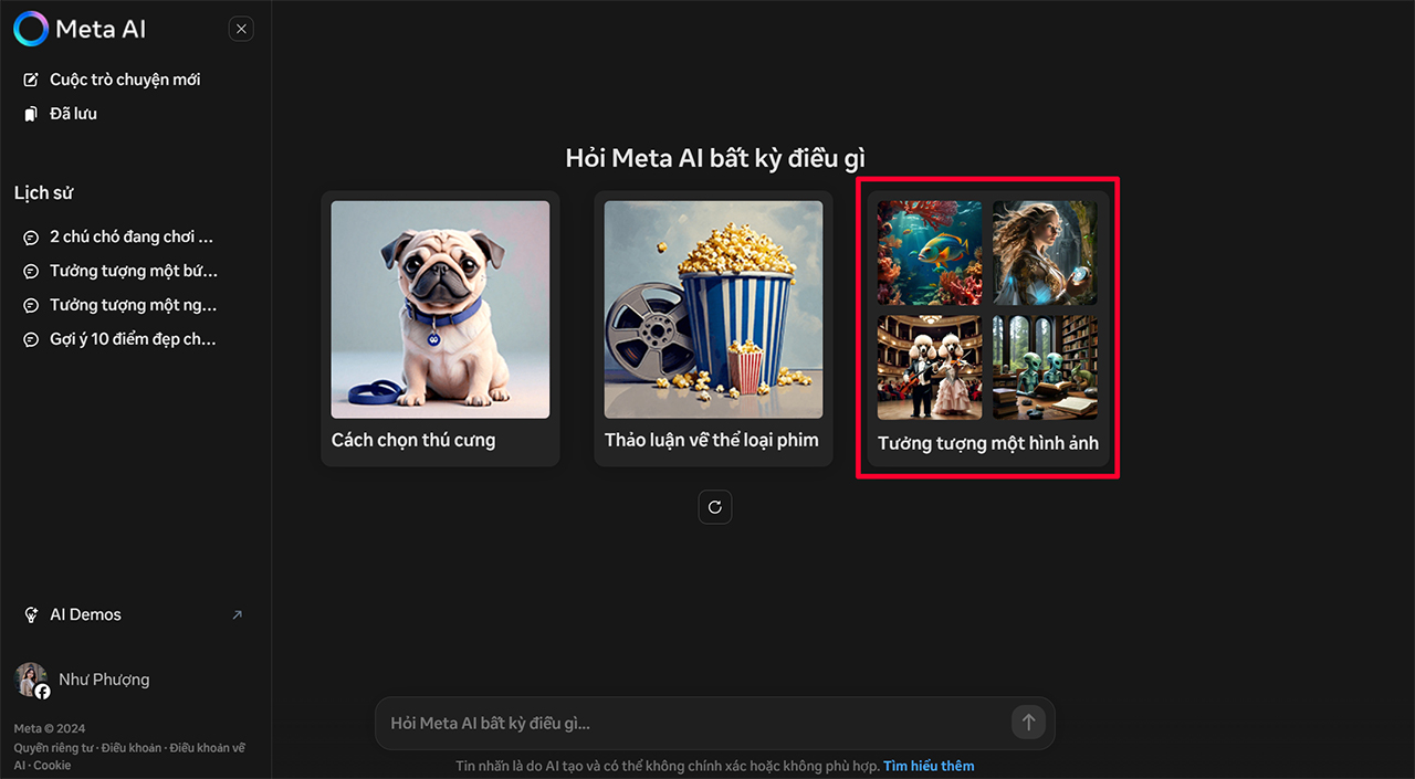 Cách tạo ảnh từ văn bản bằng Meta AI