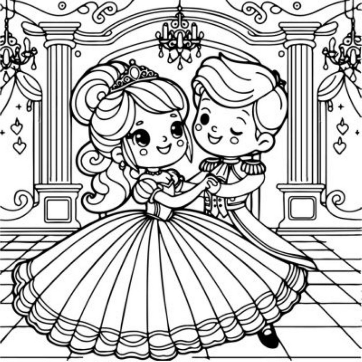 Tranh tô màu công chúa chibi số 7