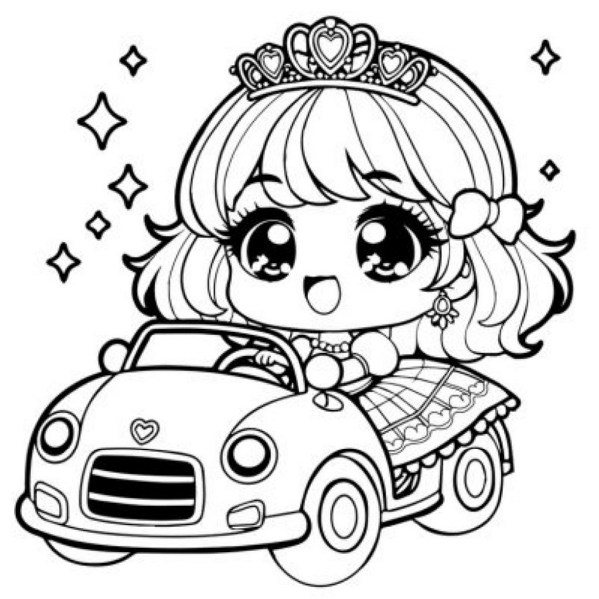 Tranh tô màu công chúa chibi số 12