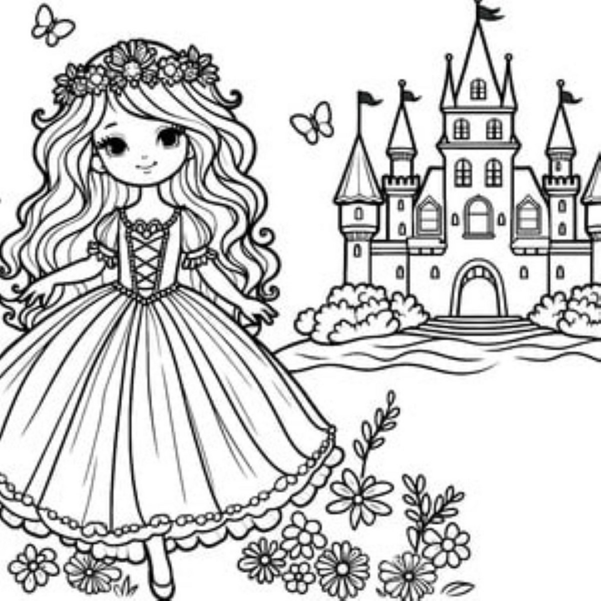 Tranh tô màu công chúa chibi số 13