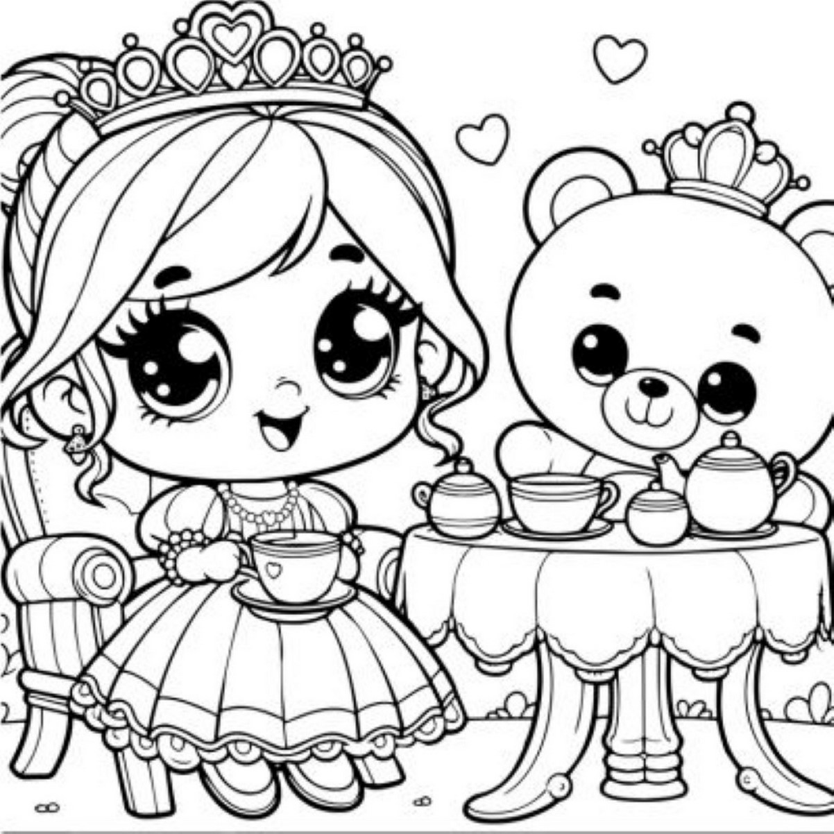 Tranh tô màu công chúa chibi số 16