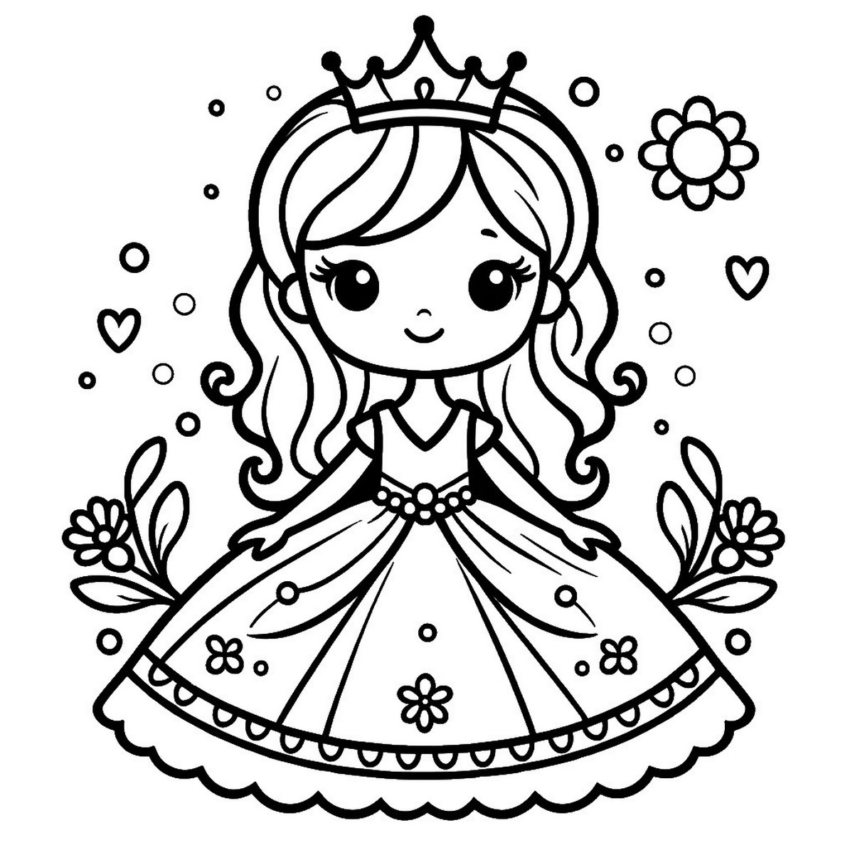 Tranh tô màu công chúa chibi số 17