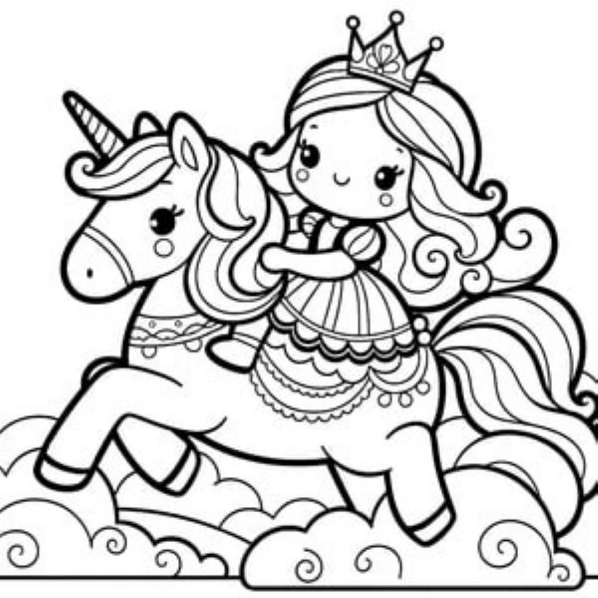 Tranh tô màu công chúa chibi số 18