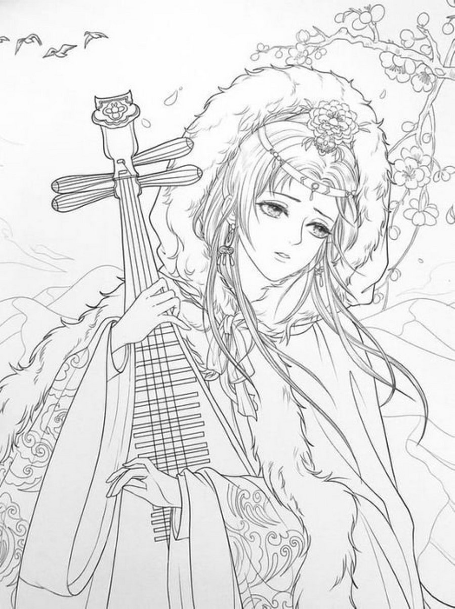 Tranh tô màu công chúa anime số 12