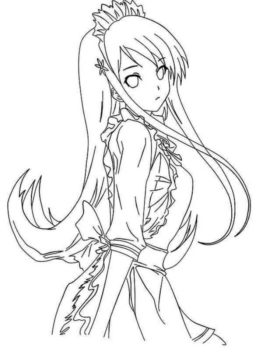 Tranh tô màu công chúa anime số 5