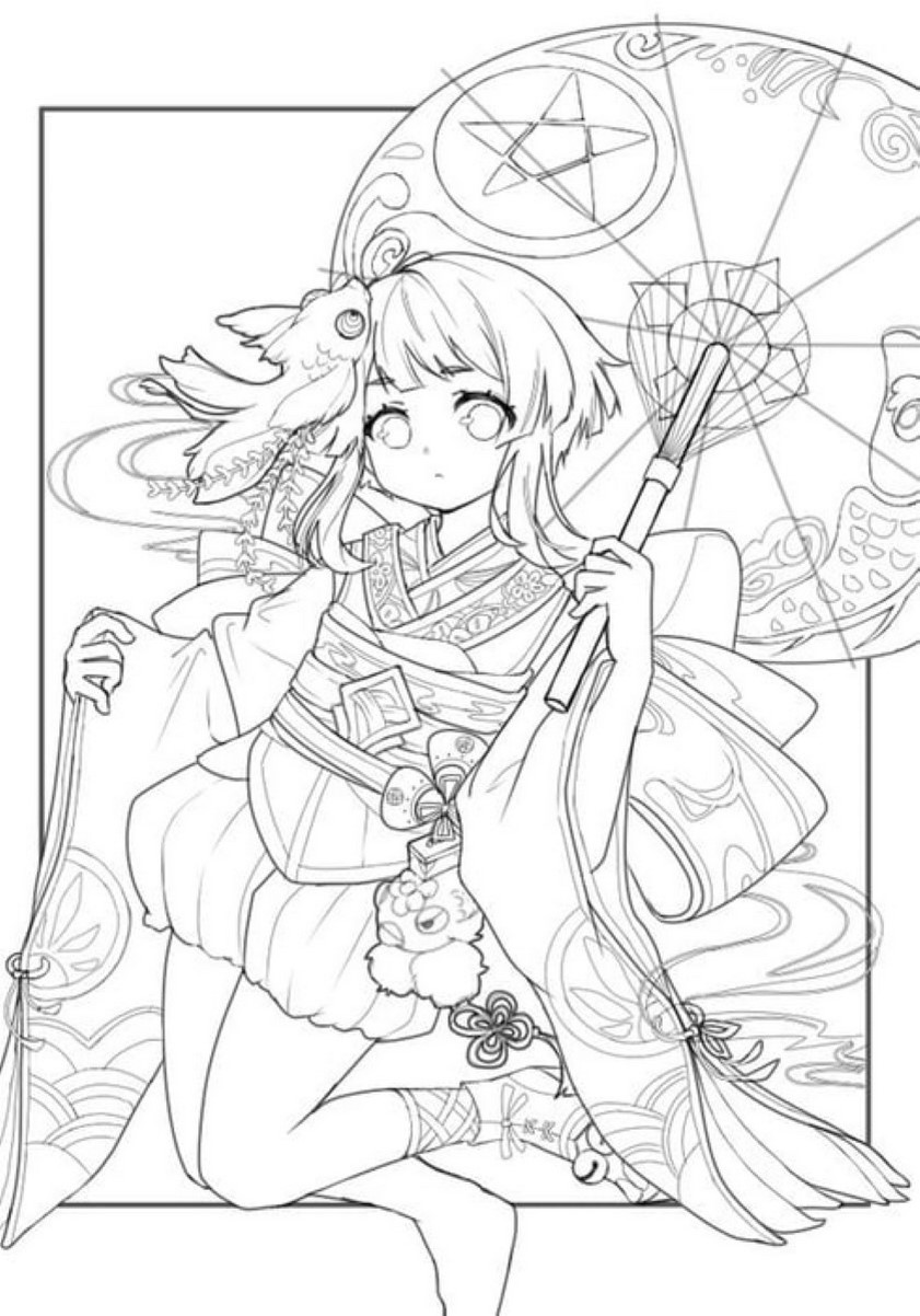 Tranh tô màu công chúa anime số 10