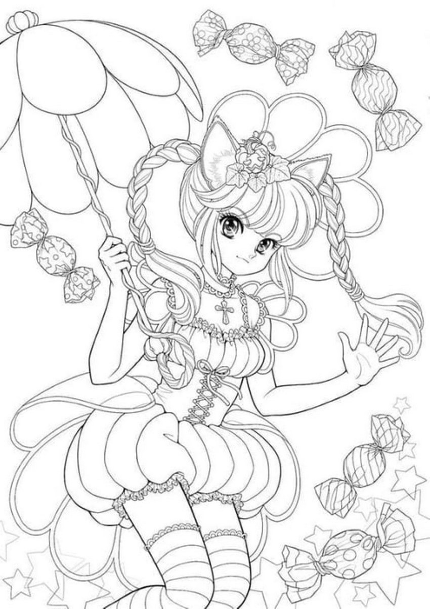 Tranh tô màu công chúa anime số 8