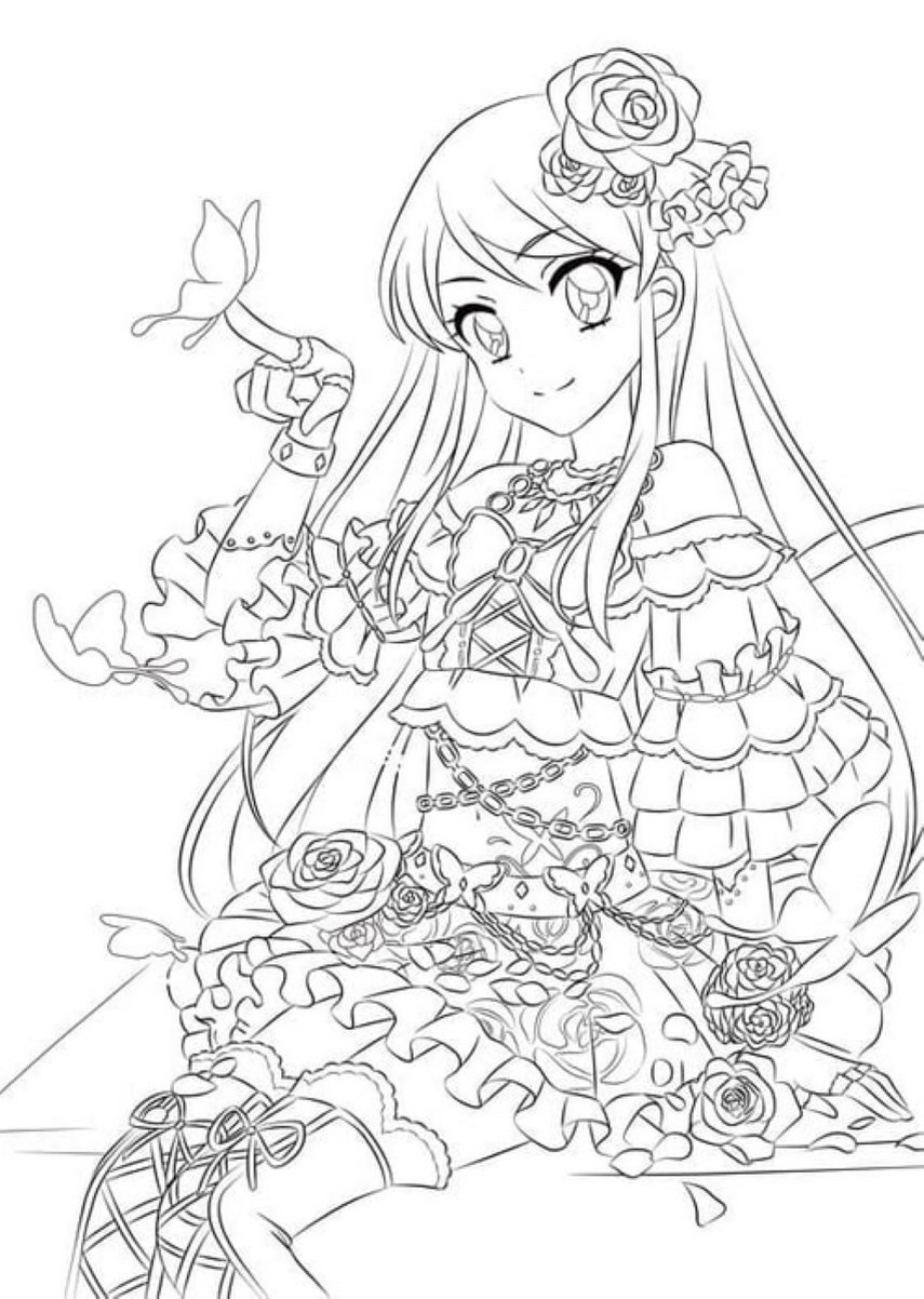 Tranh tô màu công chúa anime số 7