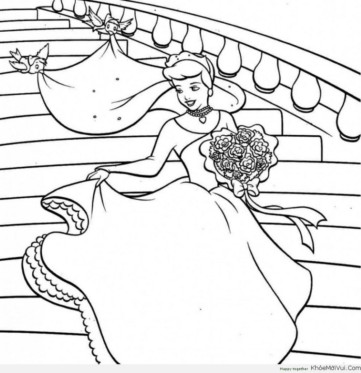 Tranh tô màu công chúa hoạt hình số 15
