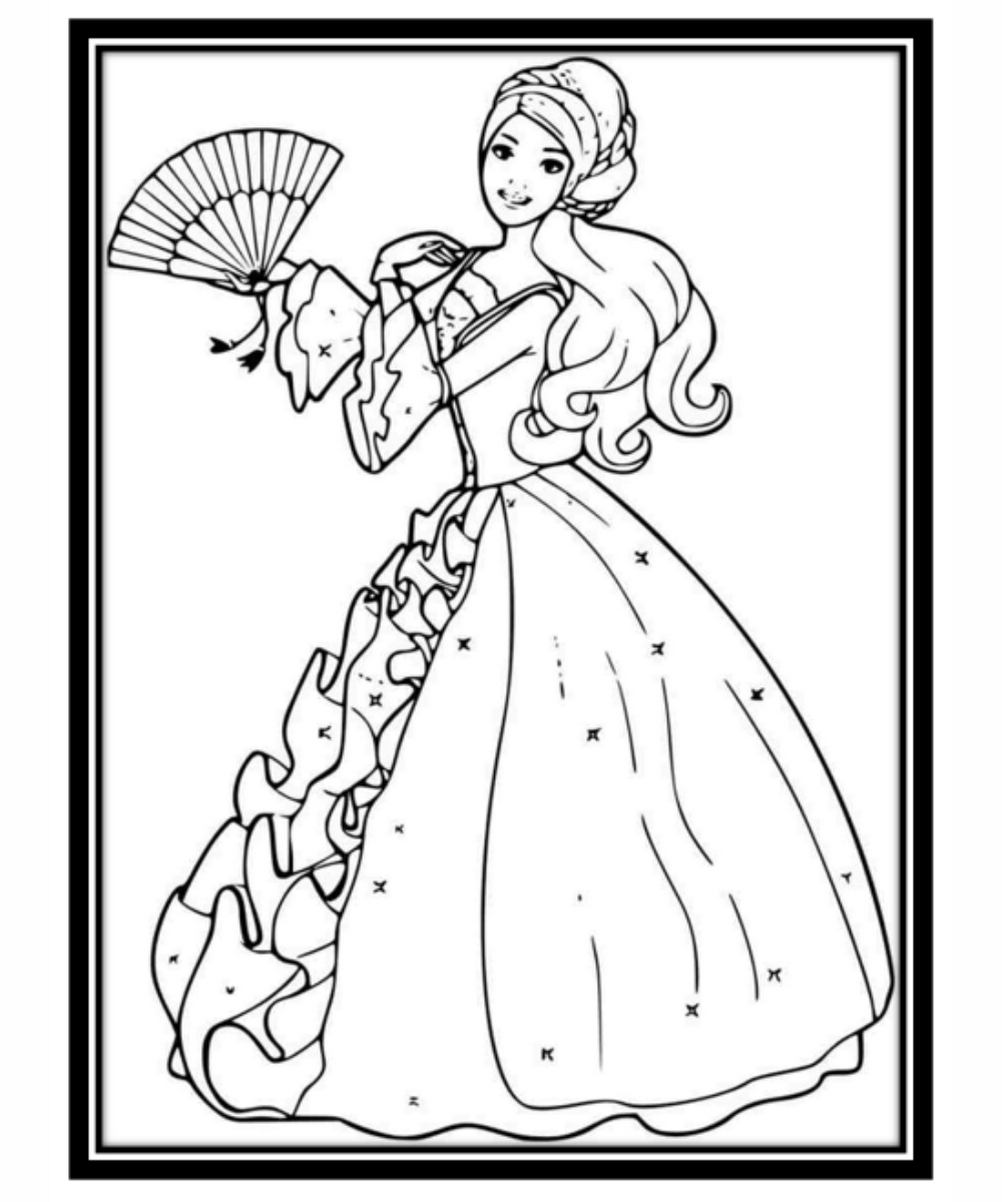 Tranh tô màu công chúa hoạt hình số 2