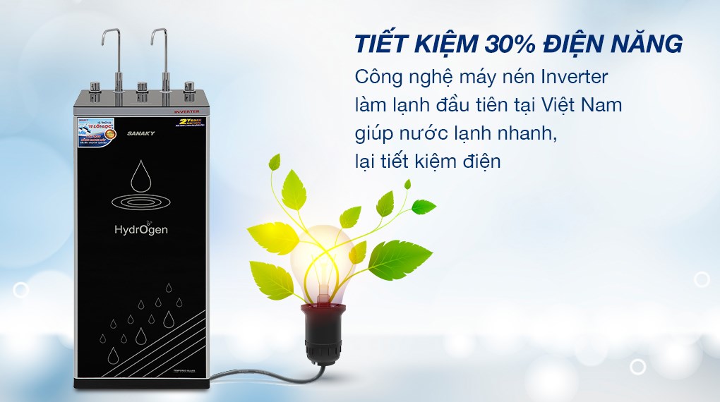 Máy lọc nước RO Sanaky VH202HY3 Inverter 11 lõi, 3 chế độ nước nóng – nguội – lạnh, công nghệ làm lạnh Block, tiết kiệm điện năng