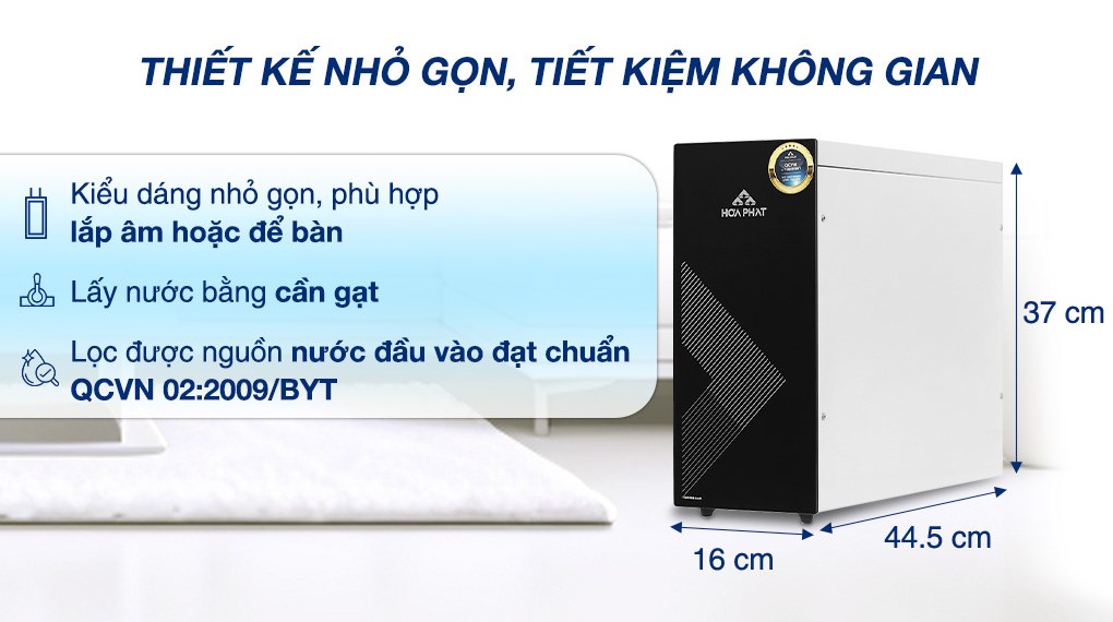 Máy lọc nước RO Hòa Phát HPU488 11 lõi nhỏ gọn, tạo nước kiềm cân bằng pH