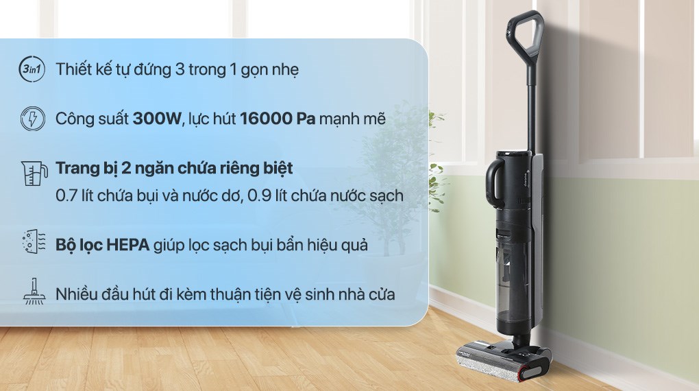 Máy hút bụi lau nhà Dreame H12 Dual đa năng, vừa hút bụi vừa lau sàn tiện lợi